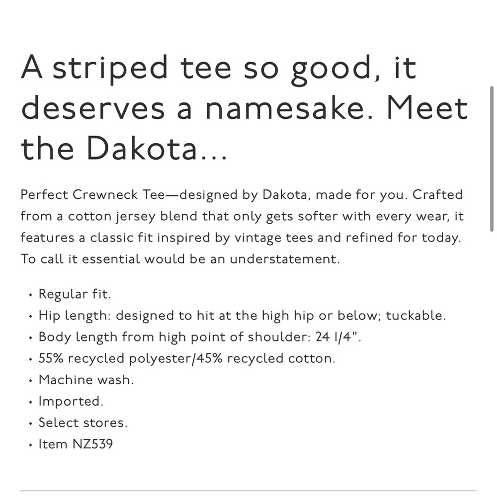 The Dakota Perfect Crew Neck Tee Size S - Picture 9 of 9